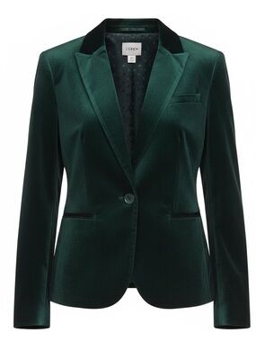J. Crew Velvet Blazer in Forest Green